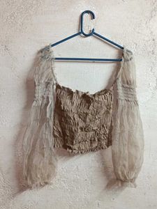Trendy Summer Fashion Mesh Crop Top