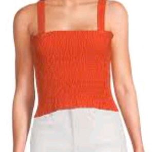 Orange Smocked Tank Top