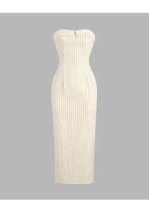Striped Strapless Bodycon Dress