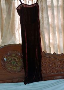 Burgundy Velvet Slip Dress