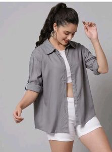 Grey Button-Down Shirt