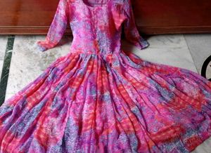 Floral Pink Anarkali Kurta