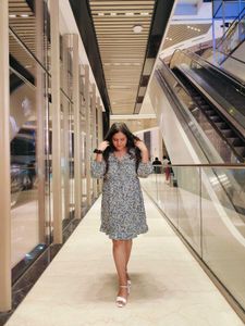 A Blue Ruffled Dress
