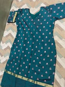 Teal Embroidered Kurta and Pant