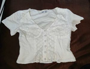 White Short Sleeve Blouse