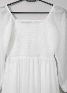 White korean long frock