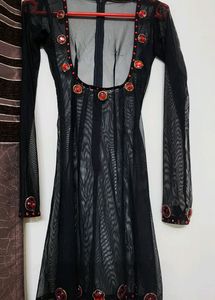 Sheer Mesh Top, Netted Top Balck Net Kurti
