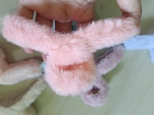Pastel Fuzzy Hair Clips 6 pieces