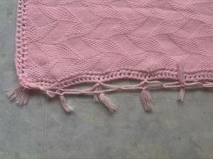Handmade Pink Knitted Baby Blanket