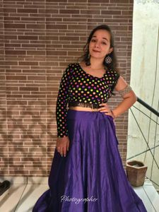 Purple Skirt &amp; Polka Dot Top Set