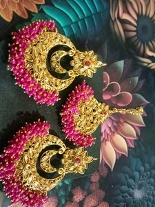 Earings maangtika set