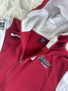 Dickies Red &amp; White Varsity Style Zip-Up Hoodie