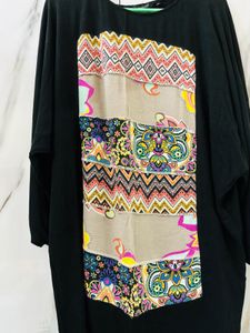 Black Top With Patchwork Design