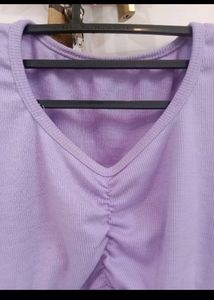 Puff Sleeves Crop Top 💜 Purple