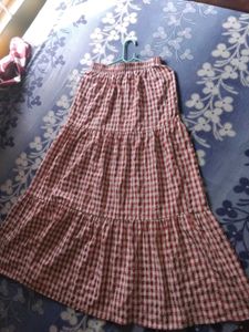 Red &amp; White Gingham Skirt