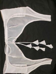 georgette sheer blouse backless