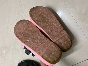 Cute Pink Embellished Flip Flops - Size 36