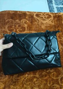 Black Quilted Chain Bag