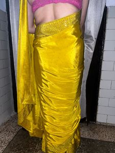 Elegant Yellow Saree with blouse