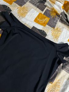 black short offshoulder party wear dress
