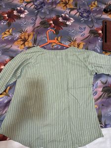 Striped Green Formal Top