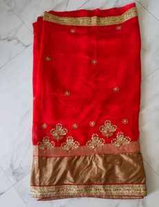 New Brand Saree In Velvet Nd Chiffon Fabric