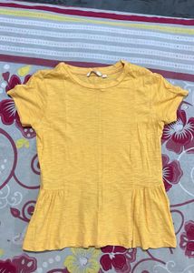 Yellow Peplum Top