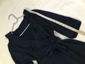 Dark Navy Blue Wrap Dress Fits S/M