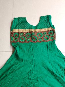 Green Colour Wedding Gown With Beautiful Work