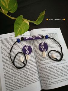Handmade Fabric White Kori Chokar With Earrings 🌼