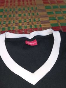 Black & White Trimmed Top