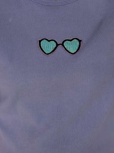 Lavender Heart Sunglasses Crop Top