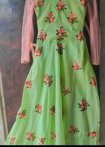 Elegant Green Embroidered gown