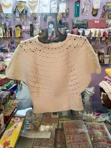 off white  woollen poncho...