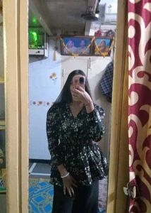 Black floral peplum top