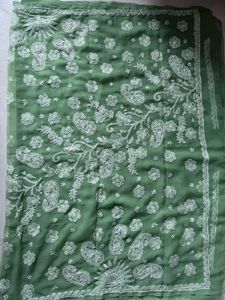 Unused Lukhnowi Work Saree