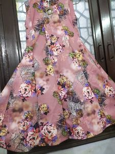 Floral Midi Dress Frock Without Sleeves