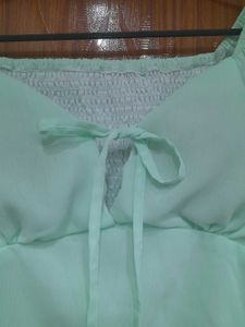 Mint off shoulder top