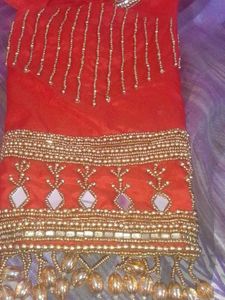 Red Embellished Saree Blouse