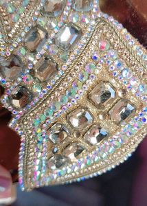 Party Wear Women Golden Shin Heels Sandal👠