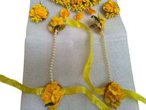 Floral Haldi Jewellery Set For Weeding (5 Piece)