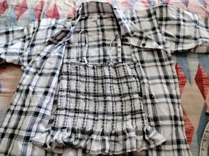 Two Piece Crop Top Shirt