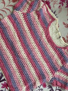 Crochet Knit Top with FREE EARRINGS