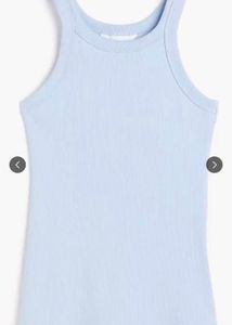 Light Blue Ribbed Tank Top