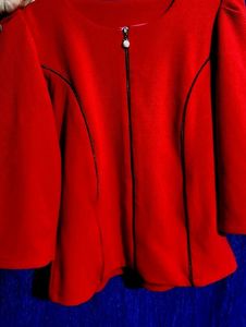 Red Front Zip Top