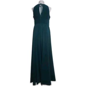 Long Slit  Gown Dress Flared Sequin Embroidery