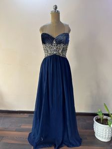 Navy Blue Embellished Dress