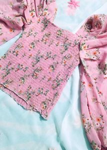 Floral Smocked Crop Top