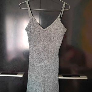 Gray bodycon stretchable shein midi dress