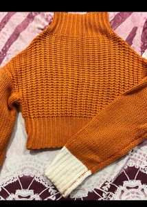 Shein Orange Knit Sweater